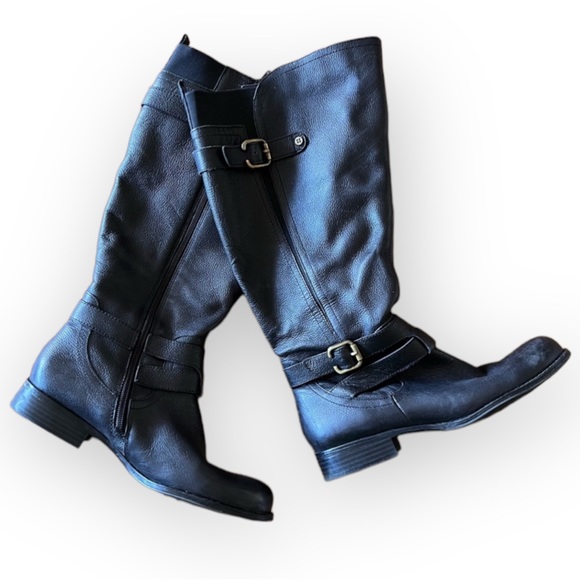 Naturalizer Black ‘JORDIE’ Leather Riding Boots [Wide Calf] - Picture 3 of 11